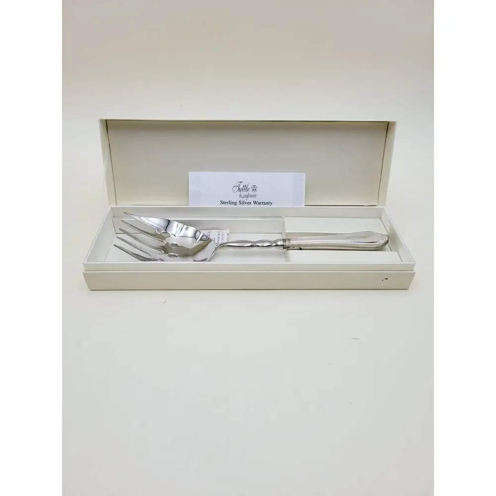 Tuttle Triumph Sterling Silver Serving Fork Modern Neiman Marcus ORIGINAL BOX